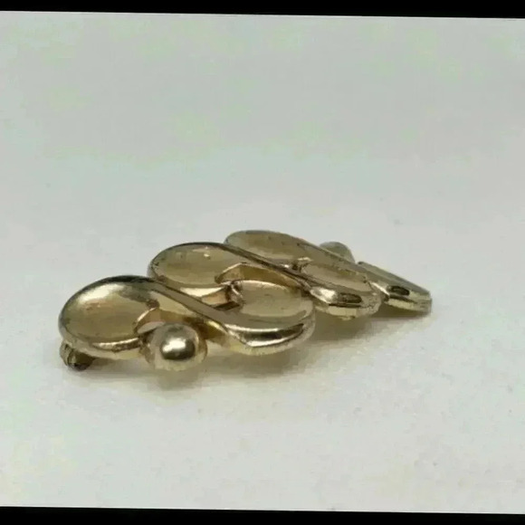 Vintage Brooch 1940s art Deco 12 kt yellow Gold Plate Signed Barclays Nouveau - Picture 2 of 7